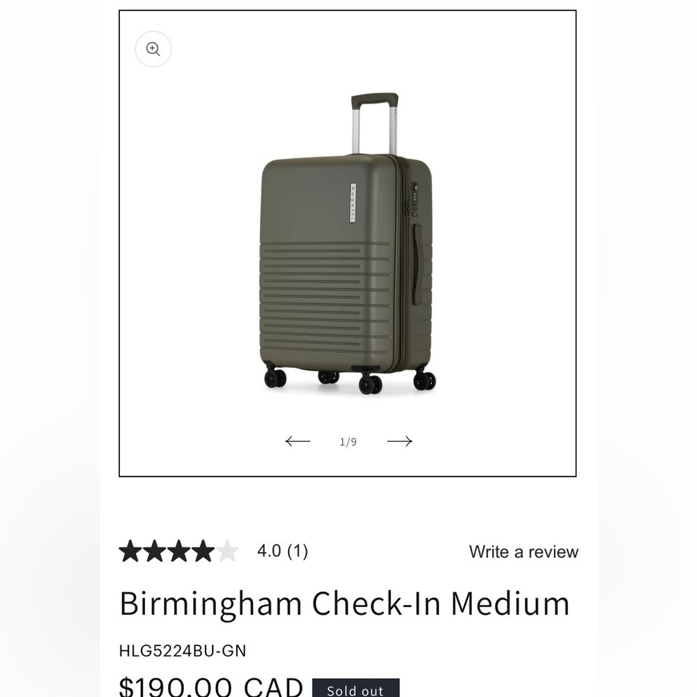 Bugatti Green Birmingham Check-In Medium Suitcase